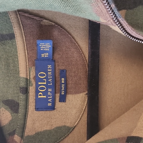 Polo Ralph Lauren Men Mockneck Quarter Zip Army Camo Sweater Pullover - Picture 3 of 4